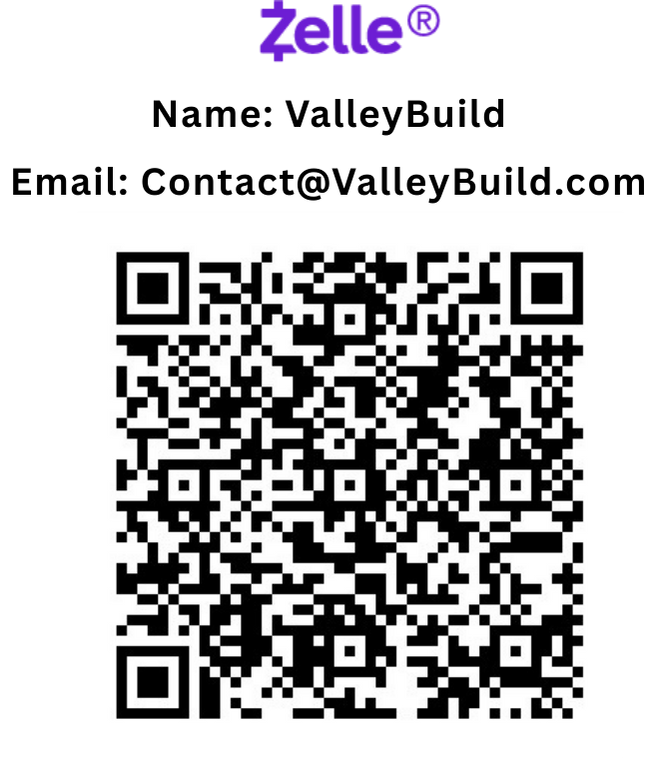 Zelle QR code — ValleyBuild, Contact@ValleyBuild.com